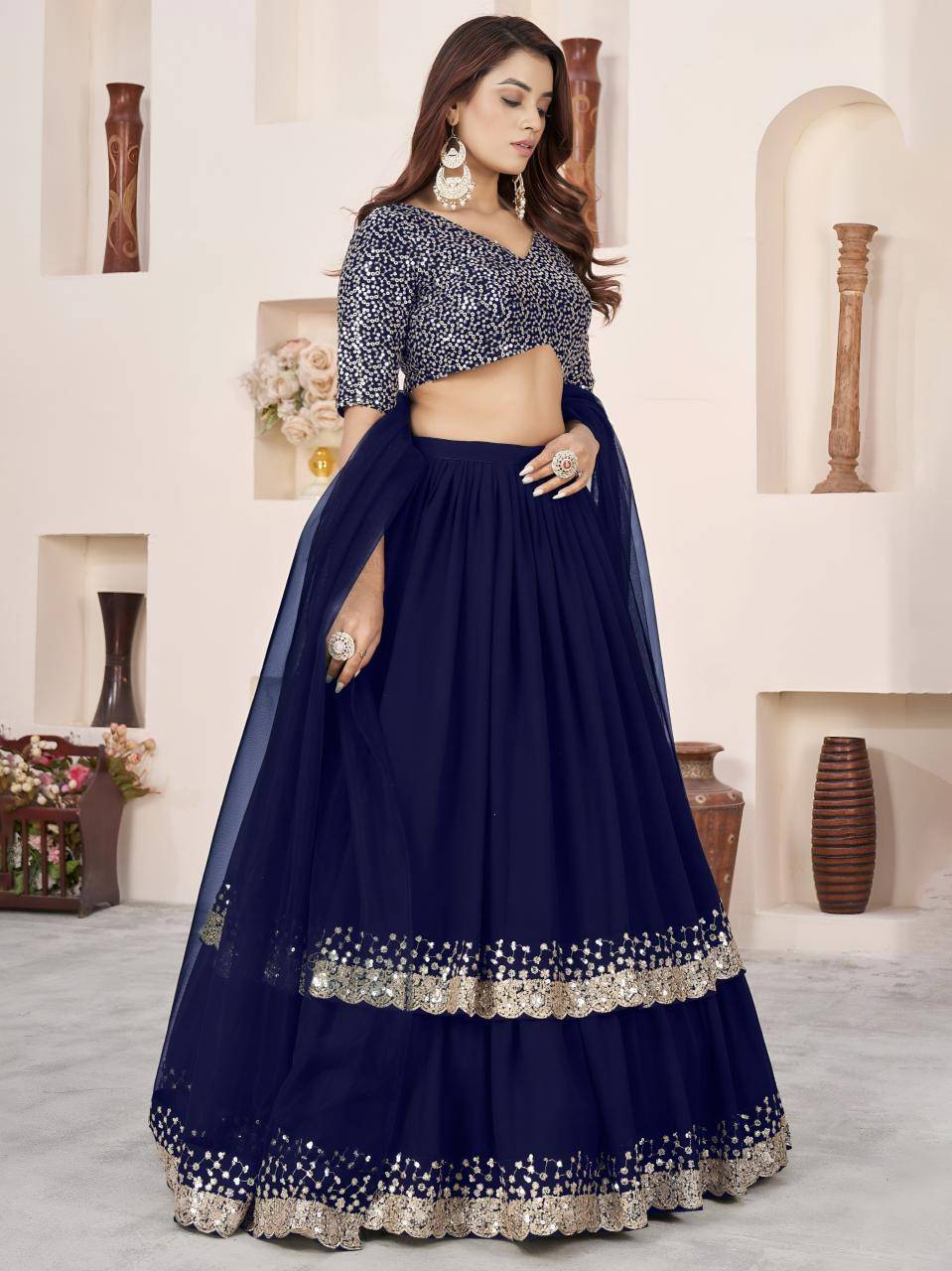 Anchal vol 2 Georgette Blue Lehenga choli manufacturers in Surat